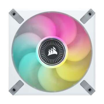 CORSAIR ML120 RGB ELITE, 120mm Magnetic Levitation RGB Fan with AirGuide, 3-Pack with Lighting Node CORE - White Frame, compatible with Radiator