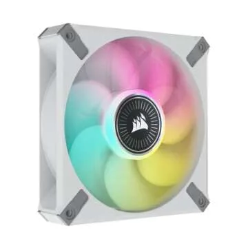 CORSAIR ML120 RGB ELITE, 120mm Magnetic Levitation RGB Fan with AirGuide, 3-Pack with Lighting Node CORE - White Frame, compatible with Radiator