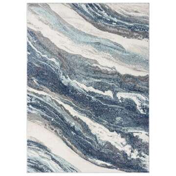 LUXE WEAVERS Lagos Collection 7983 Blue 8x10 Art Deco Area Rug