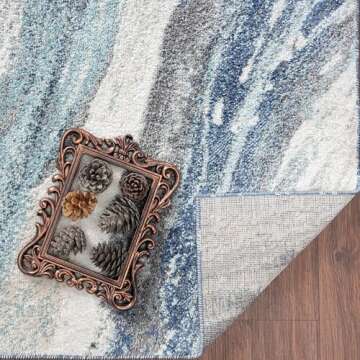 LUXE WEAVERS Lagos Collection 7983 Blue 8x10 Art Deco Area Rug