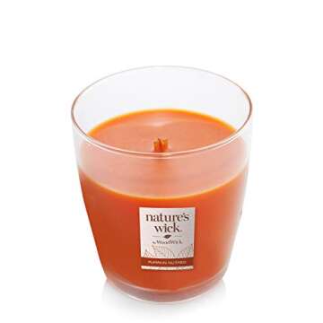 Nature's Wick Pumpkin Nutmeg Scented Candle, 10 oz., Medium, Fall/Halloween Candle with Crackling Wick, Soy Wax Blend