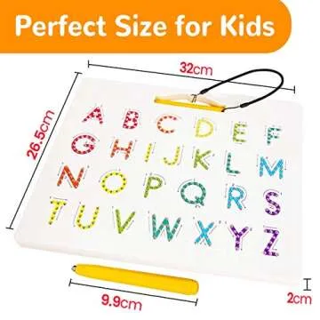 CozyBomB™ Double Sided Magnetic Letter Board - 2 in 1 Alphabet Magnets Tracing Board for Toddlers ABC Letters Uppercase & Lowercase Practicing Gifts for Boys Girls Birthdays Christmas Holidays