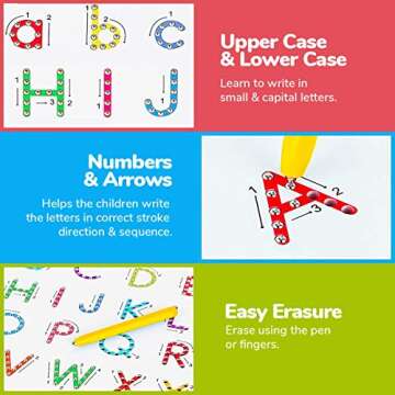 CozyBomB™ Double Sided Magnetic Letter Board - 2 in 1 Alphabet Magnets Tracing Board for Toddlers ABC Letters Uppercase & Lowercase Practicing Gifts for Boys Girls Birthdays Christmas Holidays