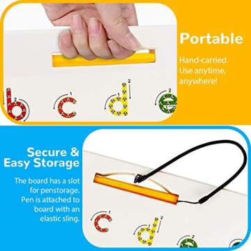 CozyBomB™ Double Sided Magnetic Letter Board - 2 in 1 Alphabet Magnets Tracing Board for Toddlers ABC Letters Uppercase & Lowercase Practicing Gifts for Boys Girls Birthdays Christmas Holidays