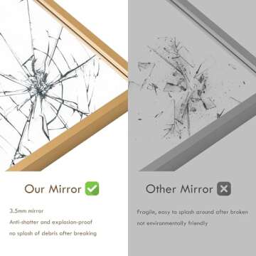 1 Set Vintage Mirror 36x29 Gold Antique Mirror Baroque Arched Ornate Traditional Brass Mirror and 8.5x12 Vintage Vanity Makeup Desk Table Mirror for Bathroom Entryway Living Room Hallway Fireplace