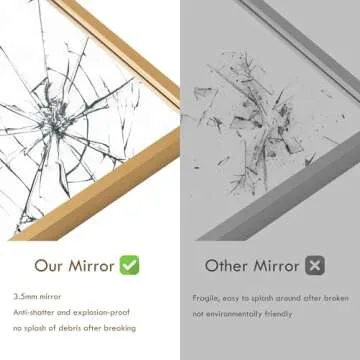 1 Set Vintage Mirror 36x29 Gold Antique Mirror Baroque Arched Ornate Traditional Brass Mirror and 8.5x12 Vintage Vanity Makeup Desk Table Mirror for Bathroom Entryway Living Room Hallway Fireplace