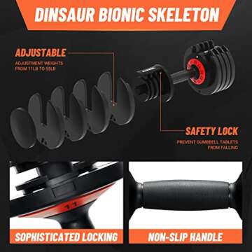 HYPATA 55 lbs Pair Adjustable Dumbbell, Fast Adjust Dumbbell Weight for Exercises Men and Women in Home Gym Workout Equipment, Dumbbell with Tray Suitable for Full Body