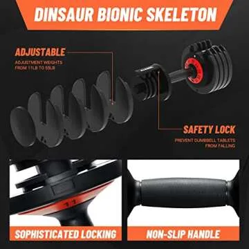 HYPATA 55 lbs Pair Adjustable Dumbbell, Fast Adjust Dumbbell Weight for Exercises Men and Women in Home Gym Workout Equipment, Dumbbell with Tray Suitable for Full Body