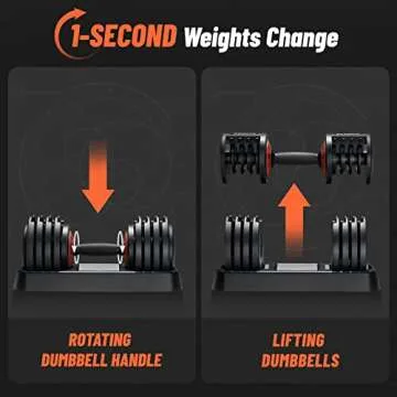 HYPATA 55 lbs Pair Adjustable Dumbbell, Fast Adjust Dumbbell Weight for Exercises Men and Women in Home Gym Workout Equipment, Dumbbell with Tray Suitable for Full Body