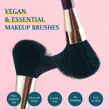 Jessup 15pcs Makeup Brushes Set Powder Foundation Eyeshadow Eyeliner Lip Contour Concealer Smudge Brush Tool (Blue/Darkgreen)