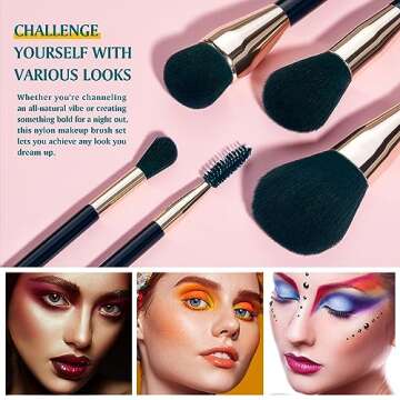 Jessup 15pcs Makeup Brushes Set Powder Foundation Eyeshadow Eyeliner Lip Contour Concealer Smudge Brush Tool (Blue/Darkgreen)