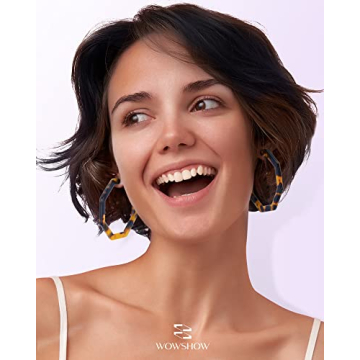 Stylish wowshow Acrylic Resin Hoop Earrings for Women
