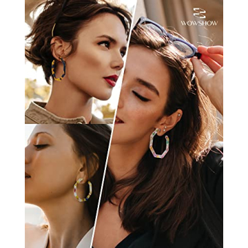 Stylish wowshow Acrylic Resin Hoop Earrings for Women