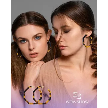 Stylish wowshow Acrylic Resin Hoop Earrings for Women
