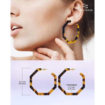 Stylish wowshow Acrylic Resin Hoop Earrings for Women