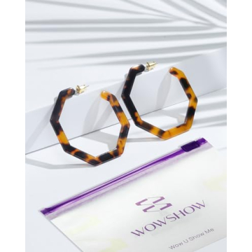 Stylish wowshow Acrylic Resin Hoop Earrings for Women