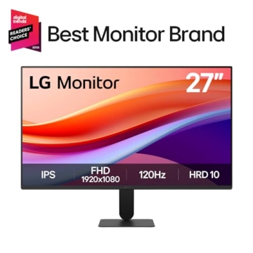LG 27-inch Full HD IPS Monitor - 120Hz, HDR10, Adjustable Tilt, Slim Design