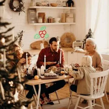 FAXFSIGN Holly Berries Neon Sign Christmas Neon Signs for Wall Decor Red Berry with Green Leaves Light Up Signs for Bedroom Home Christmas Wedding Party Holiday Decorations Gifts