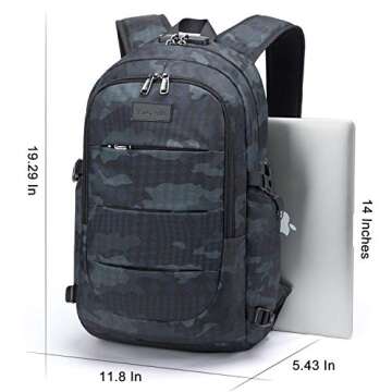 Tzowla Anti-Theft Laptop Backpack, Water Resistant, Unisex