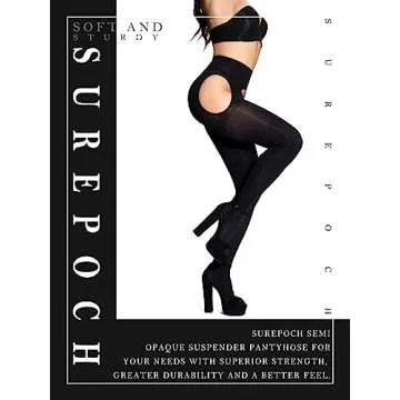 SUREPOCH Plus Size Suspender Tights for Women - Elegant Style