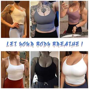 Womens Sports Bra Top Longline Sports Bra with Removable Padded Workout Tank Tops Medium Support Yoga Bras Gym Running Top 2 Pack Black/White