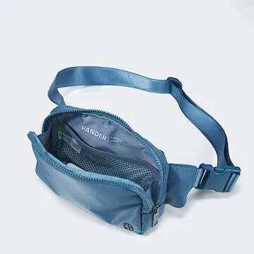 Pander Belt Bag Large 2L, Waterproof Everywhere Fanny Pack Purse for Women and Men with Adjustable Strap (Indigo Blue).
