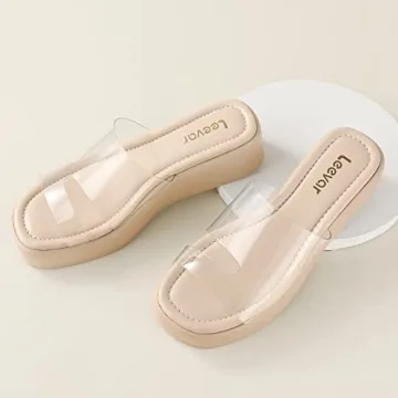 Leevar Platform Sandals for Women - Comfy Memory Foam Footwear