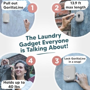GorillaLine Retractable Clothesline for Small Spaces