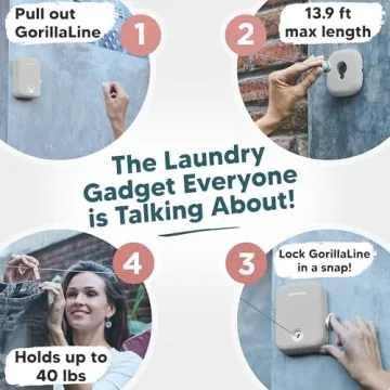 GorillaLine Retractable Clothesline for Small Spaces