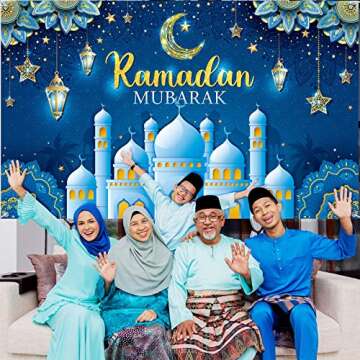 Boyiee Ramadan Mubarak Decorations Photo Booth Banner