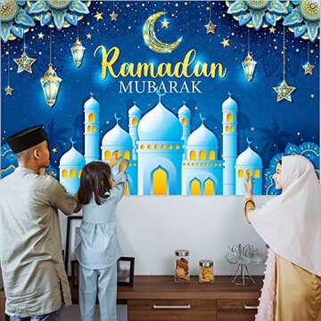 Boyiee Ramadan Mubarak Decorations Photo Booth Banner