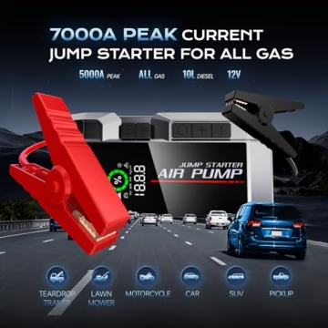 Portable 7000A Car Jump Starter & Air Compressor
