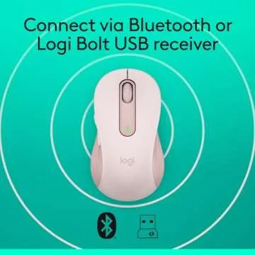 Logitech Signature M650 Wireless Mouse - For Small to Medium Sized Hands, 2-Year Battery, Silent Clicks, Customizable Side Buttons, Bluetooth, for PC/Mac/Multi-Device/Chromebook - Rose