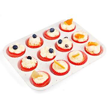 SHEbaking Silicone Muffin Pan Regular 12 Cups Muffin Tin for Muffin and Cupcakes Non-stick Bakeware ...