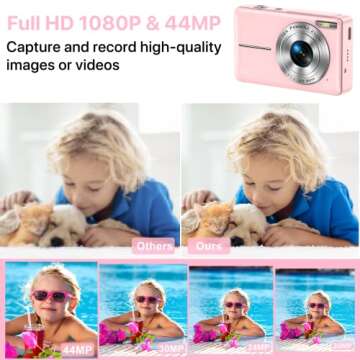 FHD 1080P Digital Camera for Kids with 32GB SD Card 16X Digital Zoom, Compact Camera Point and Shoot...