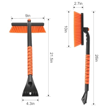 nacena Snow Brush and Ice Scrapers for Car Windshield, Detachable Snow Remover for Cars EVA Foam Gri...