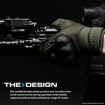 Glove Station The Combat Motorcycle Gloves - Tactical Touchscreen Gloves for Outdoor Sports, BMX, Di...