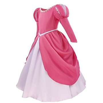 Naywig Mermaid Princess Dress Ariel Costume For Kids Girls Birthday Halloween Party Cosplay Dress Up Girl-110