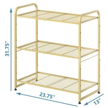 3-Tier Stackable Wire Shelving Unit for Maximum Storage