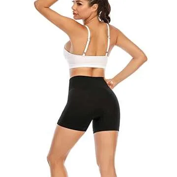 AHLW Seamless Workout Shorts for Women High Waist Tummy Control Breathable Athletic Gym Running Shorts A-Black
