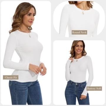 MLYENX 3 Pack Stylish Long Sleeve Tops for Women