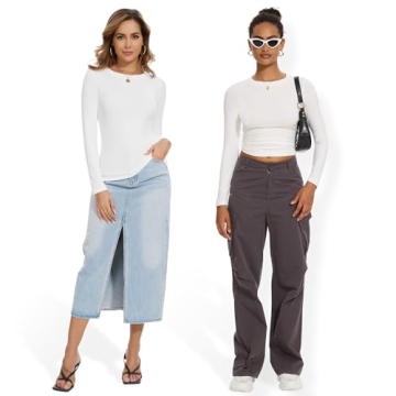 MLYENX 3 Pack Stylish Long Sleeve Tops for Women