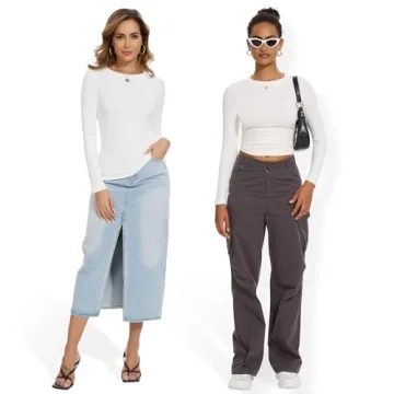 MLYENX 3 Pack Stylish Long Sleeve Tops for Women