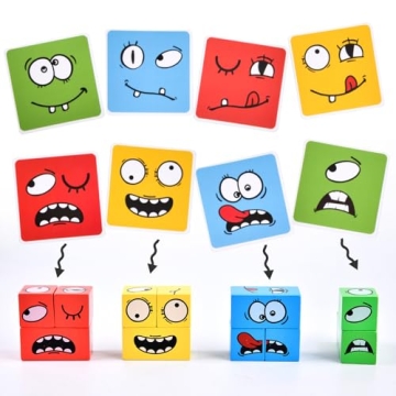 Engaging Wooden Face Changing Cube Game for Family Fun