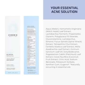 Codex Labs Shaant Refining Toner - Hydration & Pore Minimizer - Acne-Prone Skin, Vegan & Cruelty-Fre...
