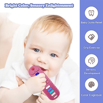 ROBBEAR Baby Teething Toy Silicone Remote Chew Toy
