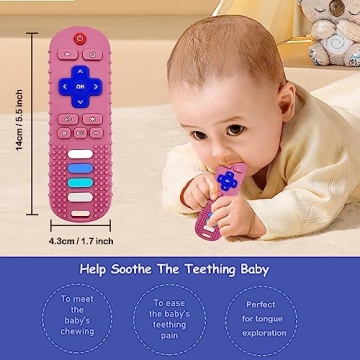 ROBBEAR Baby Teething Toy Silicone Remote Chew Toy