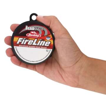 The Beadsmith Fireline by Berkley – Micro-Fused Braided Thread – 6lb. Test, 006”/.15mm Diameter, 50 Yard Spool, Crystal Color – Super Strong Stringing Material for Jewelry Making and Bead Weaving
