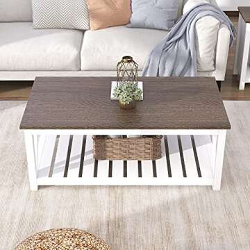 ChooChoo Farmhouse Coffee Table - Rustic & Stylish