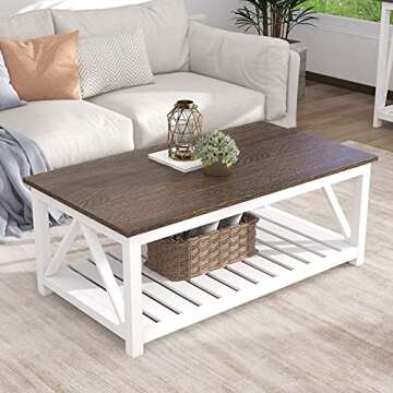 ChooChoo Farmhouse Coffee Table - Rustic & Stylish
